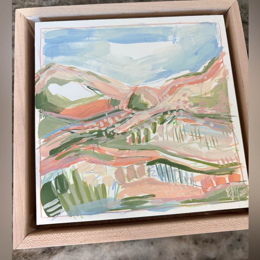 “Blooming Blush," an original 6x6 painting by Elizabeth Sage